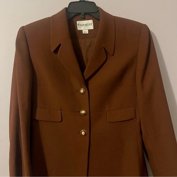 John Meyer Maroon Women's Blazer Mind Length Single Breasted Fully Lined Size 6 - Picture 4 of 4